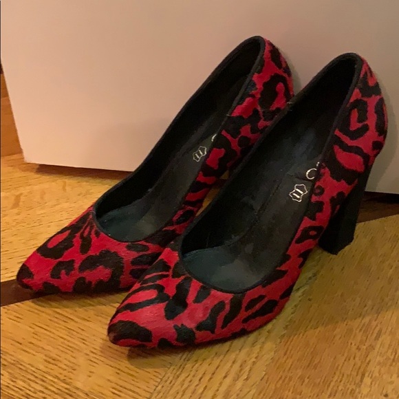 red cheetah heels